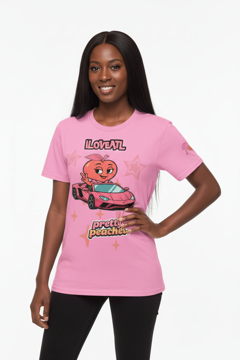 Pretty Peach Pink on Pink Graphic Tee
